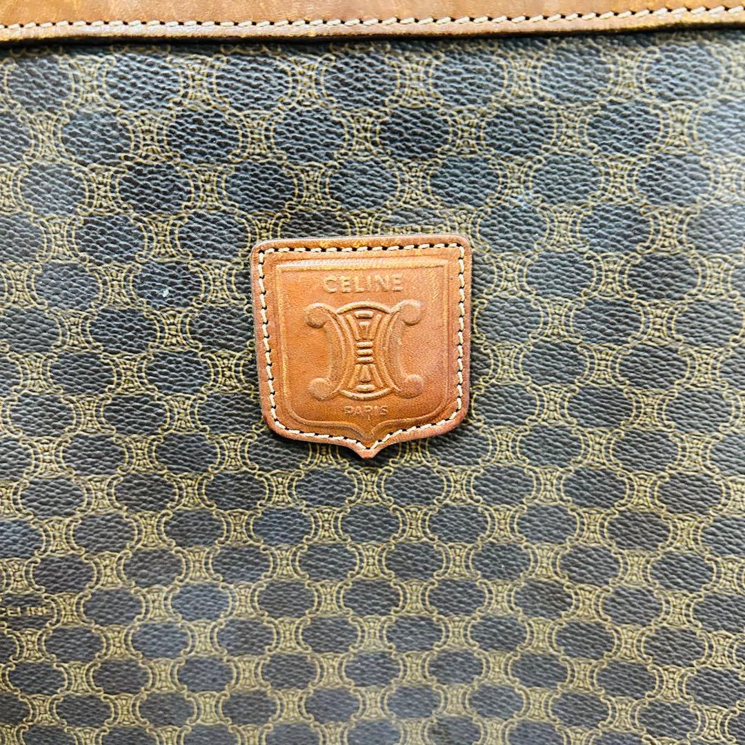 CELINE セリーヌ マカダム柄 PVC×レザー トートバッグ 肩掛け◎