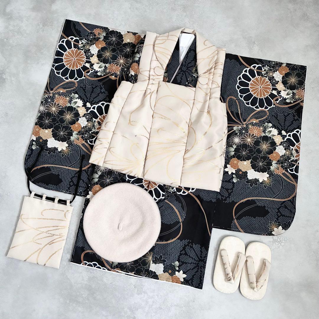 [スミクロ]被布セット　男の子　七五三　3歳　着物セット　着物セット