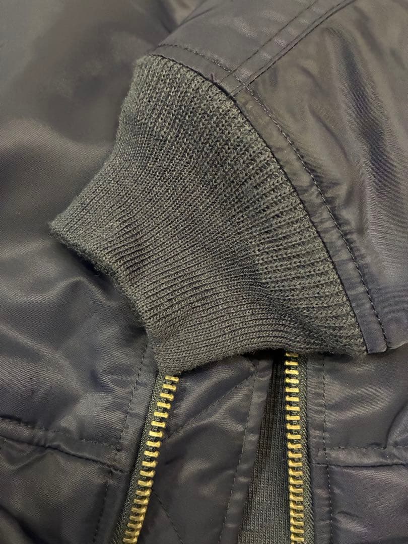 ALPHA MA1 中綿ダウン ミリタリージャケット ネイビー L