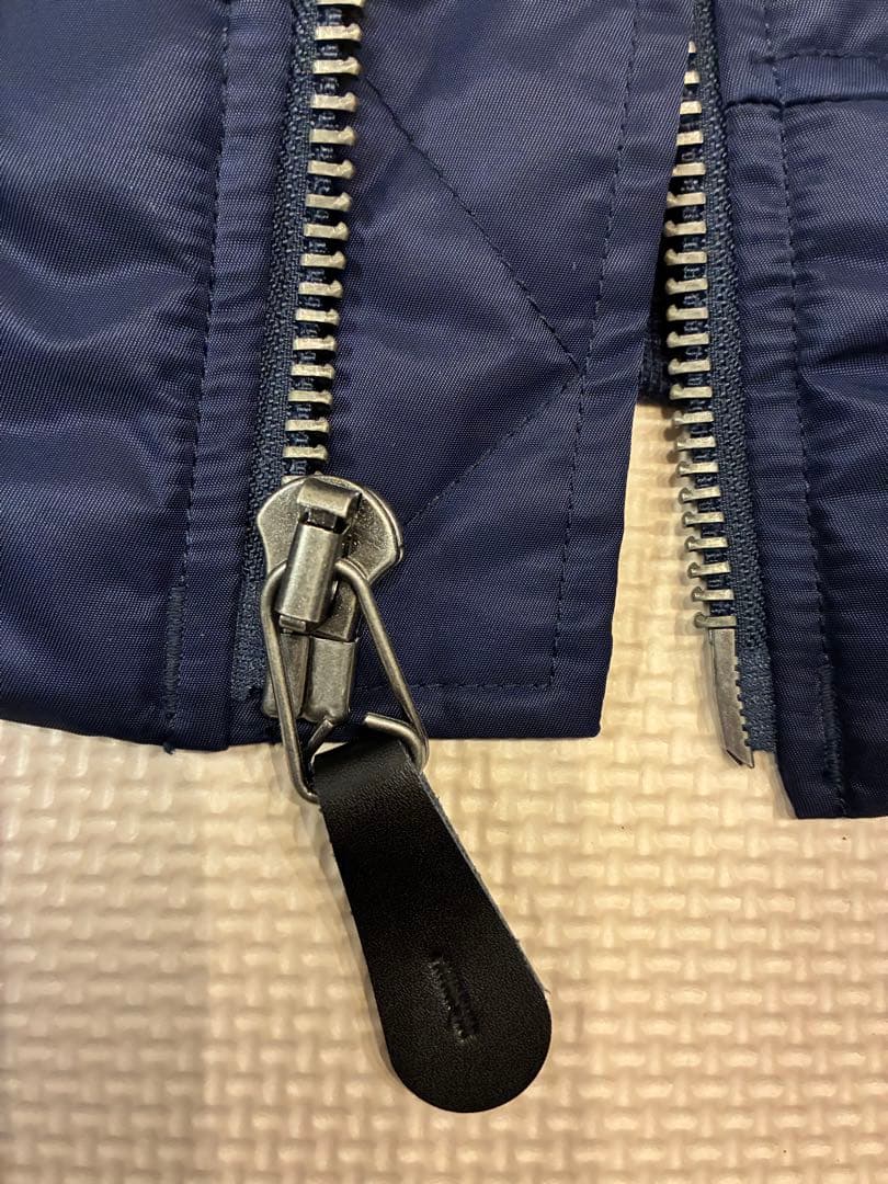 ALPHA MA1 中綿ダウン ミリタリージャケット ネイビー L