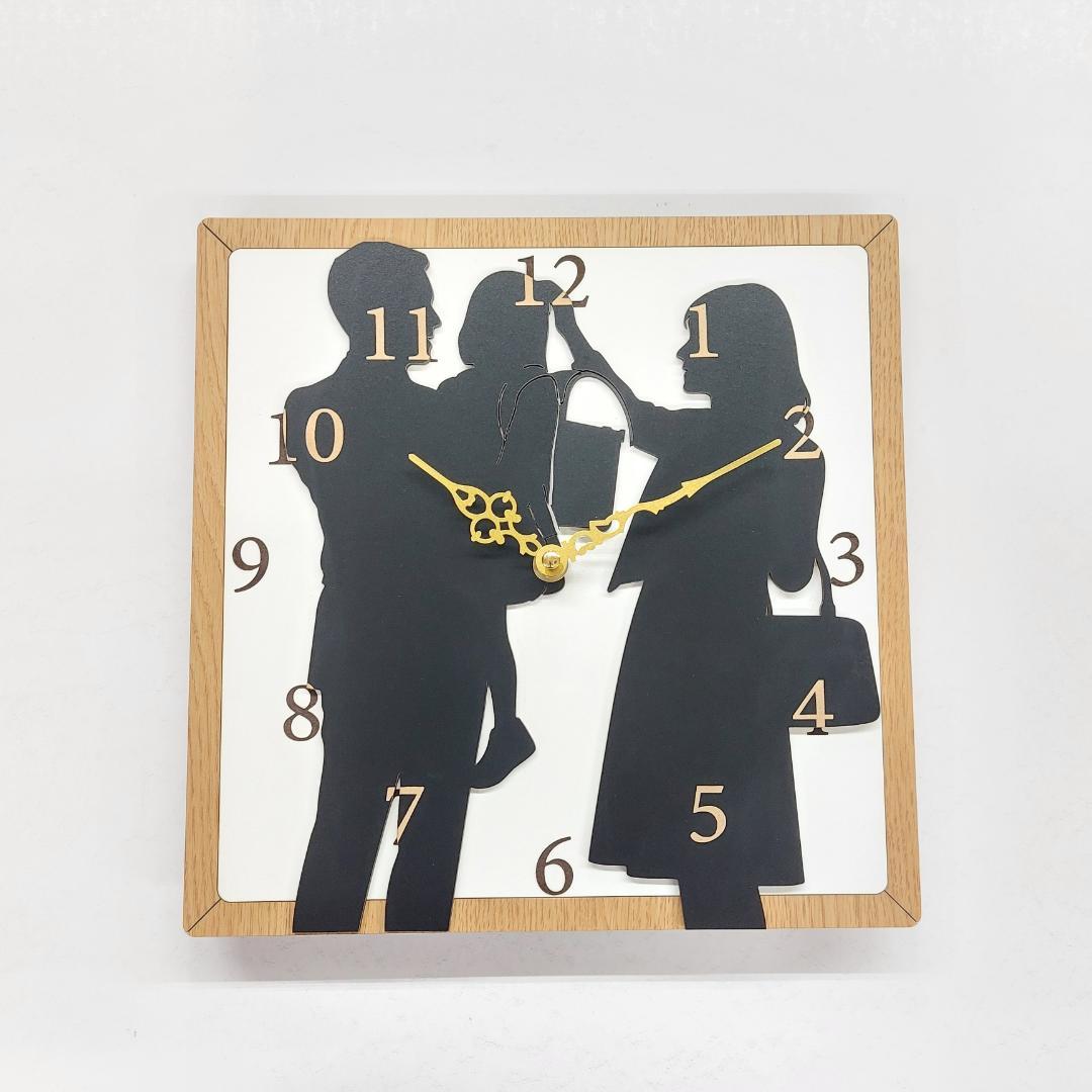 世界に一つだけの掛け時計　写真からシルエット制作　記念日・贈り物に最適