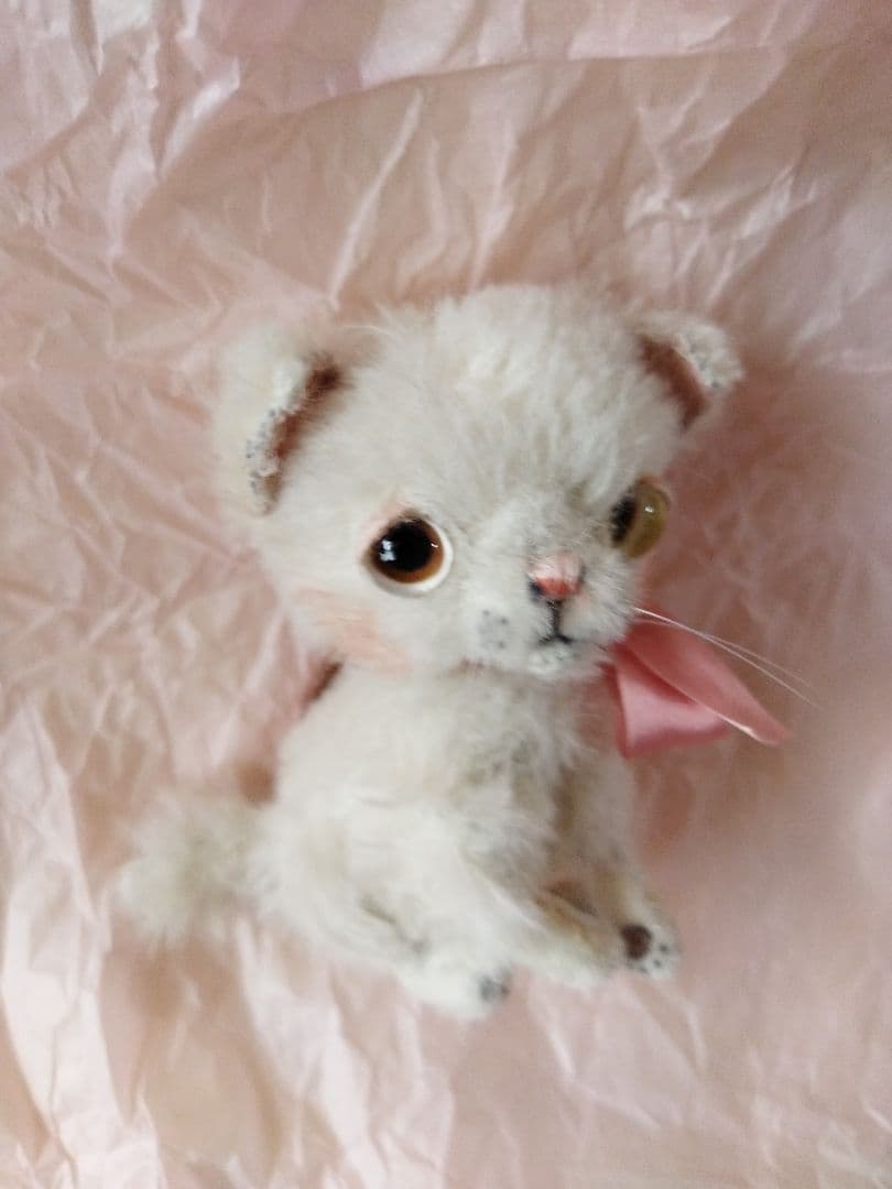 アーティストベア　白ねこちゃん　hacodeco　作家ぬいぐるみ