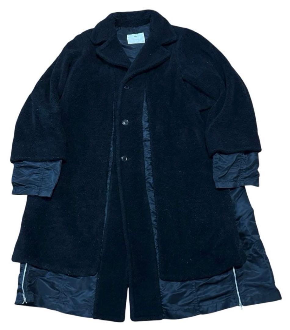 TOGA PULLA ウールナイロンドッキング ロングコート