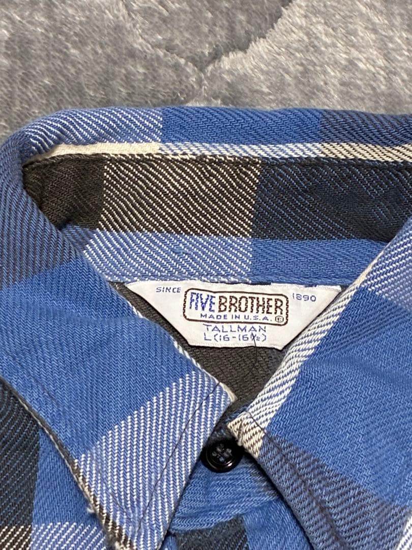 【FIVE BROTHER】80s ブロックチェック　ヘビネル　L