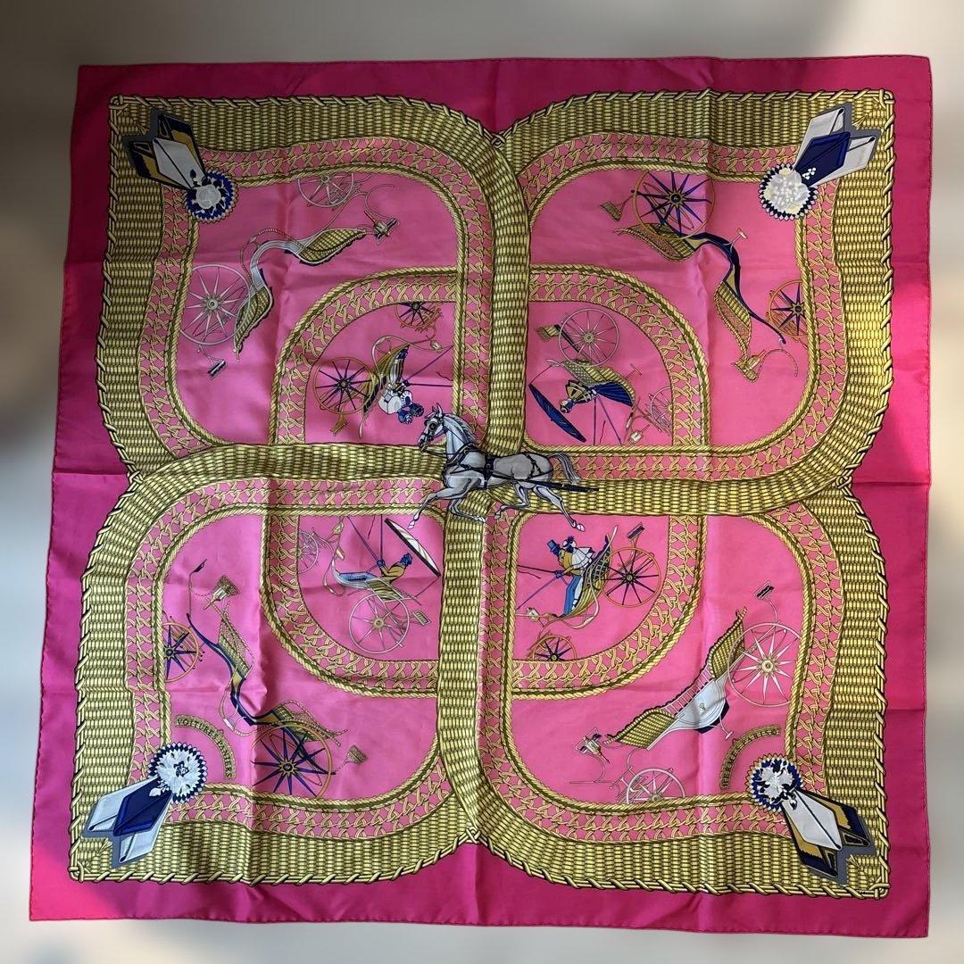 HERMES カレ 90 VOITURES PANIERS エルメス スカーフ