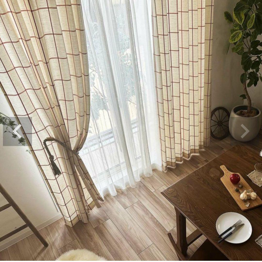 モダンデザイン ドレープカーテン ベージュ