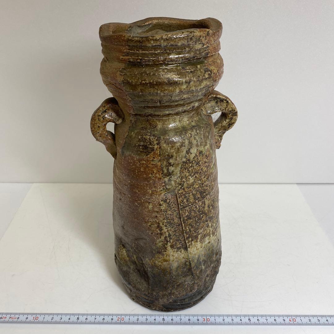 古信楽花入　口径約10.9㎝ 高さ32.5cm 東R8-0209②