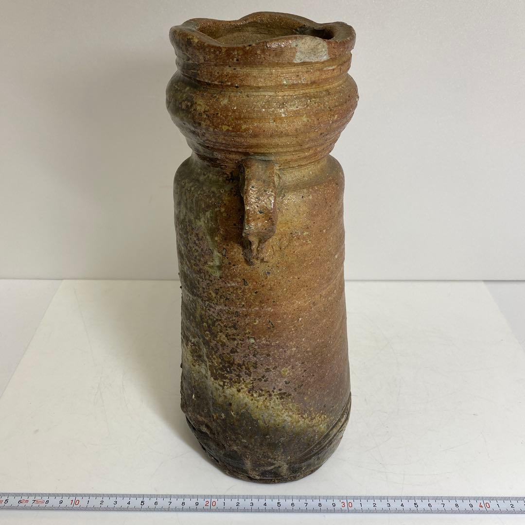 古信楽花入　口径約10.9㎝ 高さ32.5cm 東R8-0209②