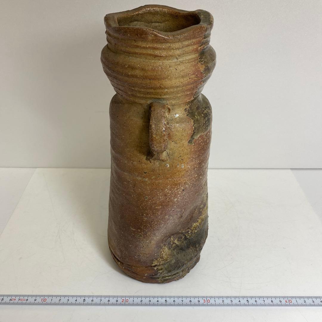 古信楽花入　口径約10.9㎝ 高さ32.5cm 東R8-0209②