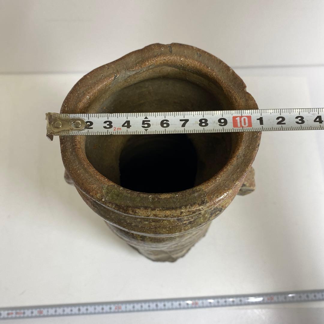 古信楽花入　口径約10.9㎝ 高さ32.5cm 東R8-0209②