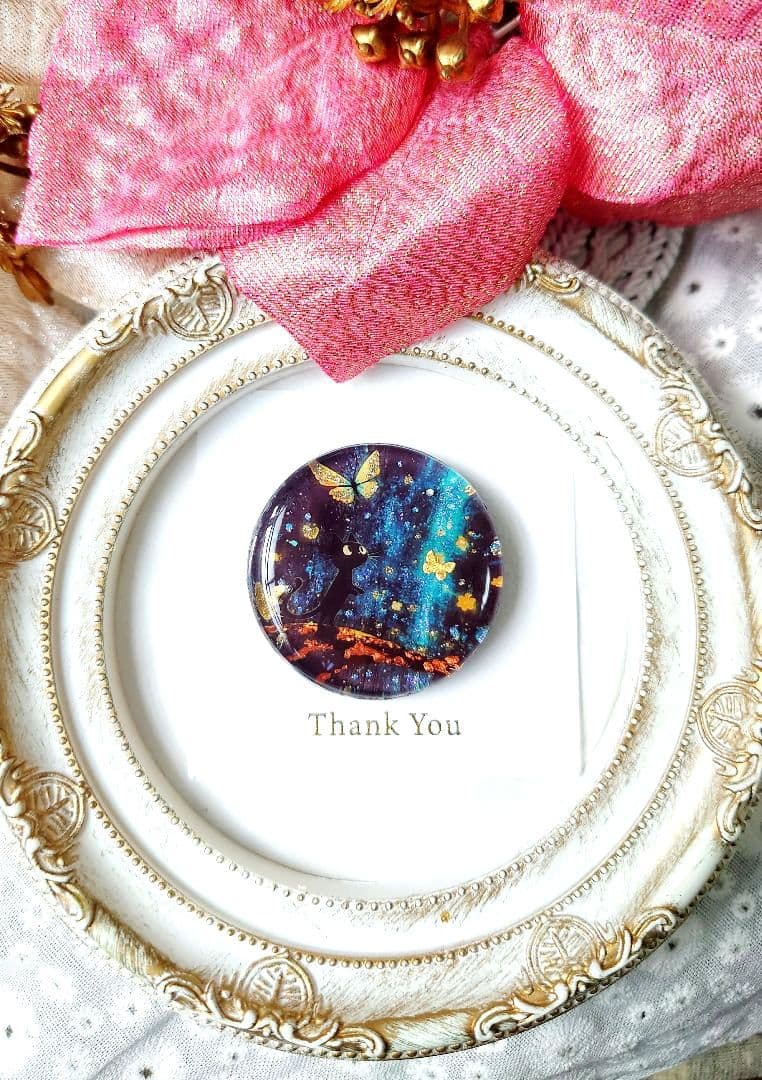 レジン　猫　ヘアゴム　ブローチ　ポニーフック　No.362