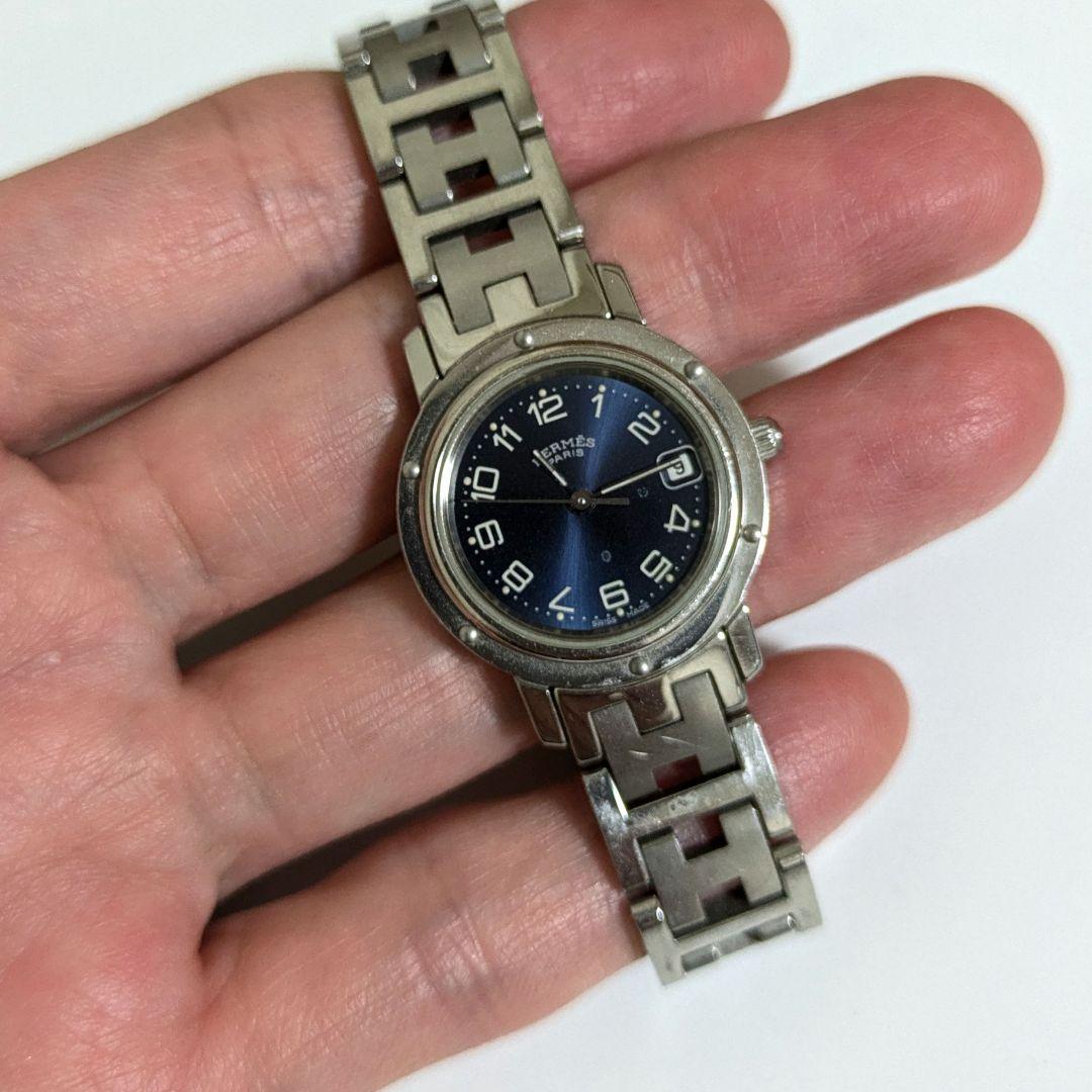 エルメス HERMES クリッパー ネイビー 腕時計