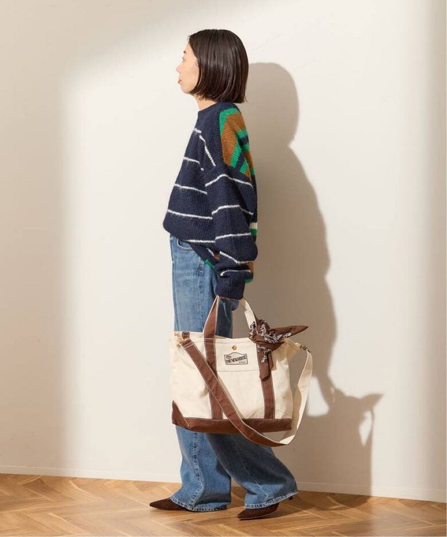 L'ESSAGE ウールシャギーMIXボーダープルオーバー