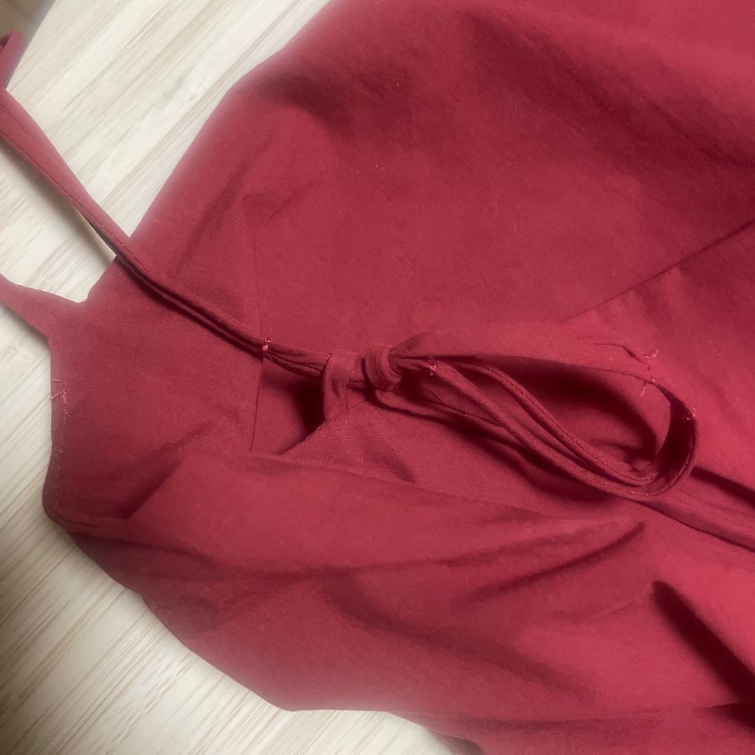 最終✨美品【ANDREA&CO】チュールレイヤードボリュームキャミワンピース 赤