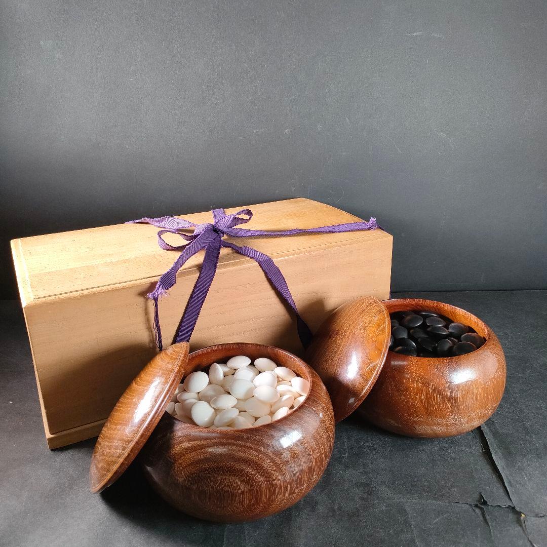 C18-3/天然本蛤38号・那智黒石/碁石/囲碁/碁笥/国産/骨董