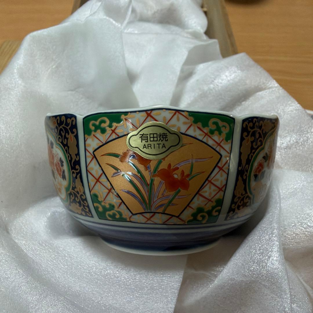 有田焼　小鉢　5個セット　特選　桔梗　古伊万里花紋