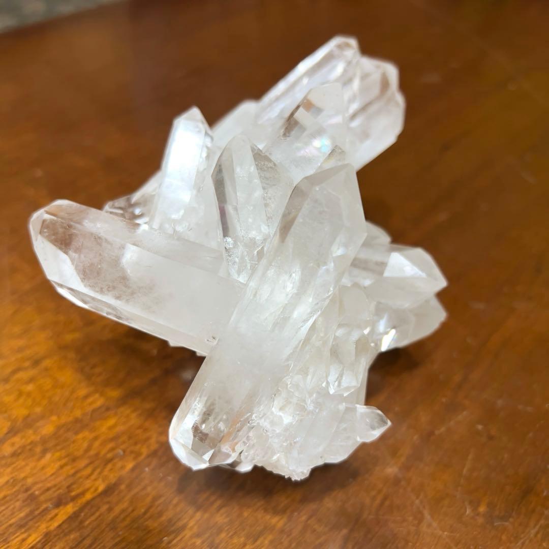 【高品質】水晶クラスター原石　960g ダブルポイント 高透明結晶　天然石