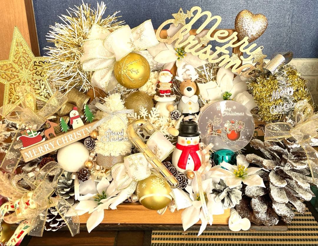 ホワイトゴールドクリスマススワッグ❣️あずき❣️２つセット❣️