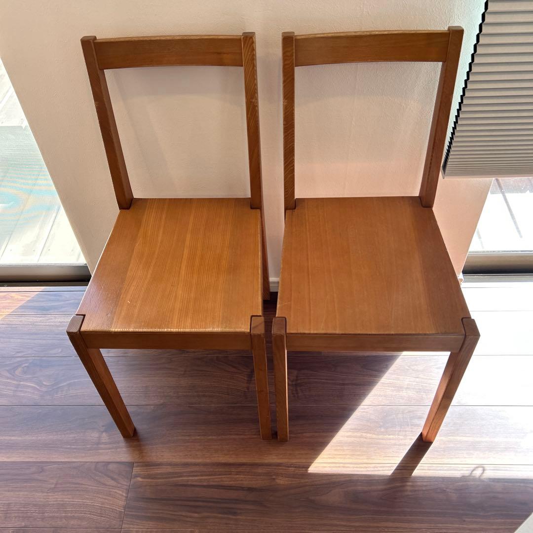 無印良品 タモ材 椅子2脚 チェア