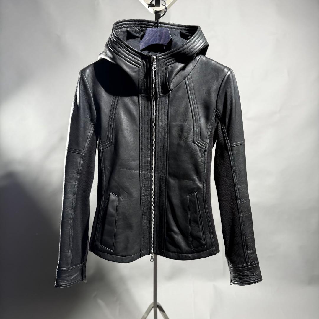 ジャケット・アウター NO ID. LEATHER MOTORCYCLE JKT size1