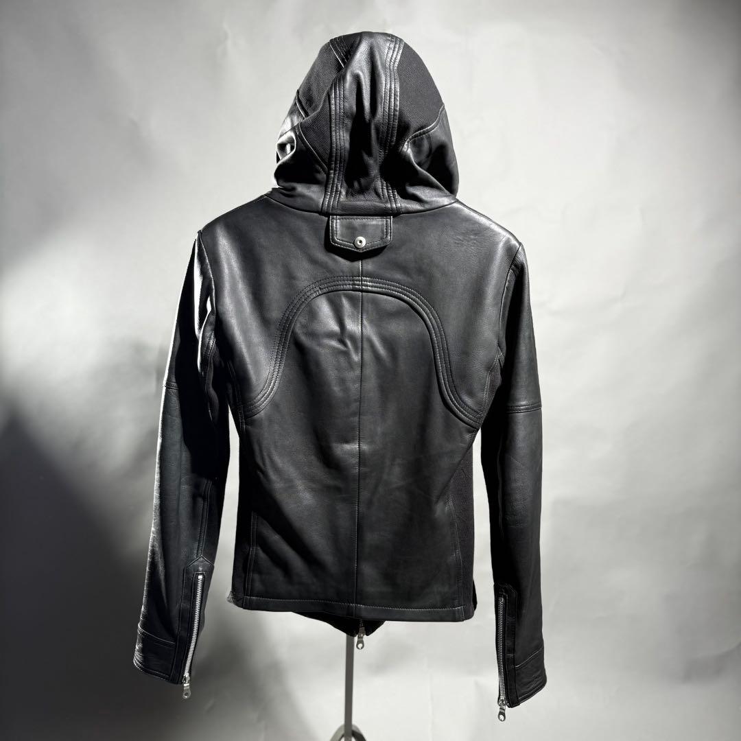 ジャケット・アウター NO ID. LEATHER MOTORCYCLE JKT size1