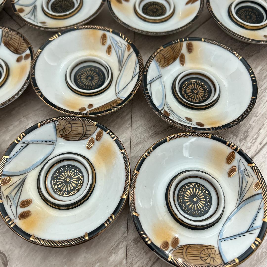 アンティーク 小皿　24枚　まとめセット！九谷焼など！鶴 松 菊 縁起物　金彩