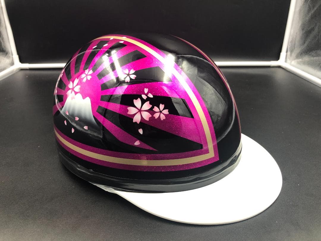 コルク半　カスタム　富士日章　マジック　ブラックピンクゴールド　ラメ　桜