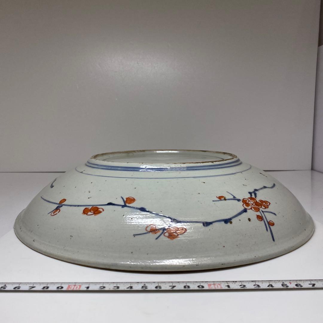 江戸中期 元禄伊万里 大皿 木箱付 w36cm 東キ7-1206☆2F タエチ