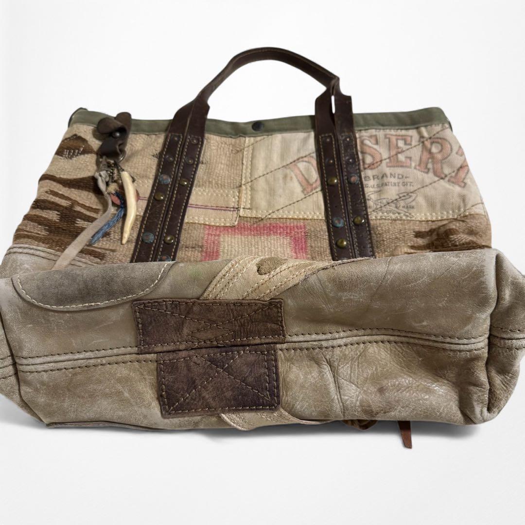 J.AUGUR DESIGN ネイティブ キャンバス レザー トートバッグ