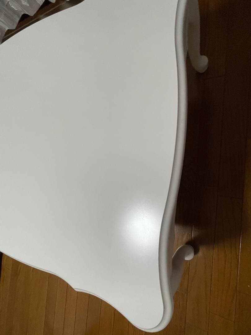 【10月20日頃迄】猫足テーブル 白テーブル 折りたたみ可