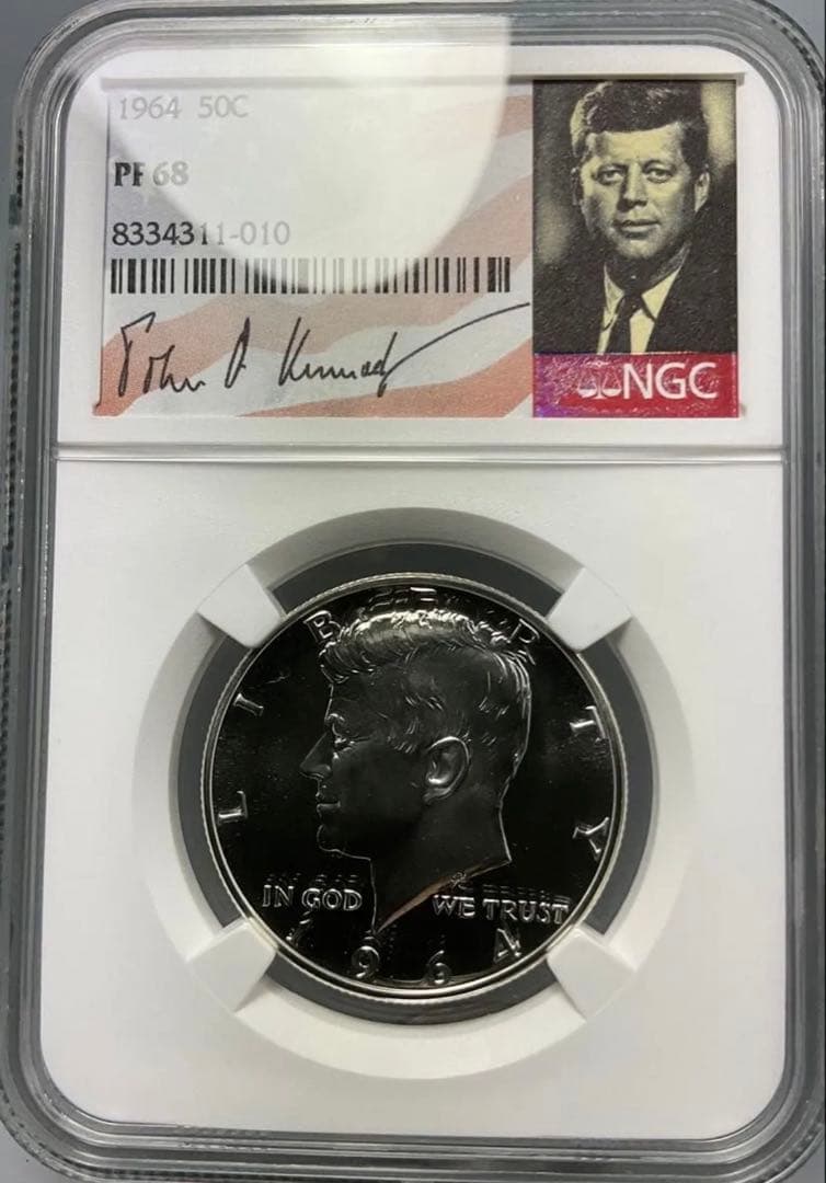 【本物保証】NGC鑑定　アメリカ　ハーフダラー　PF68 希少サインラベル　銀貨