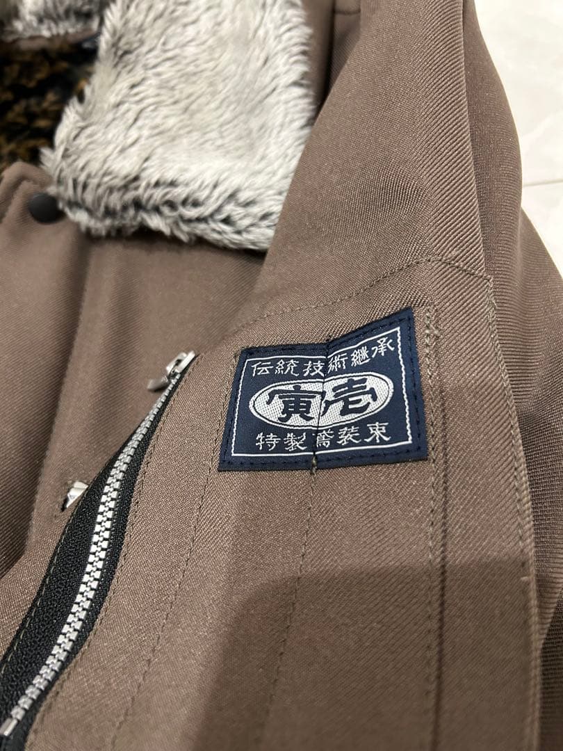 寅壱　漢字タグ ドカジャン　L 豹柄　パイロットジャンパー