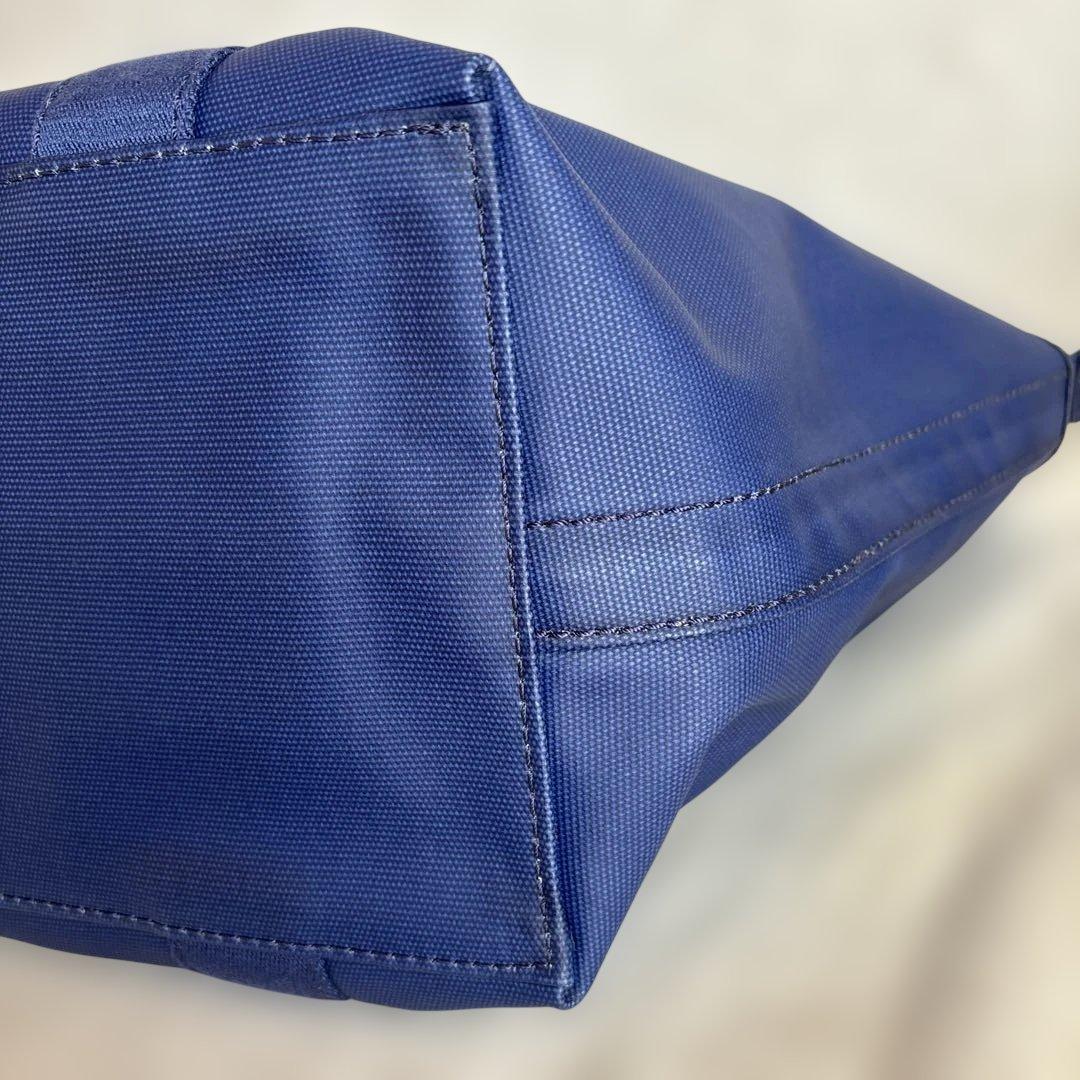 【美品】TORY BURCHトートバッグ ナイロン NVY ビッグロゴ