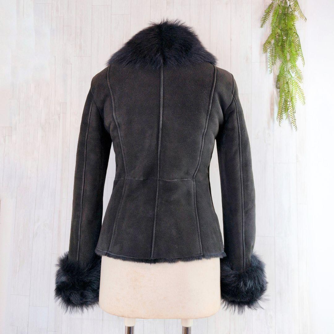 美品☆ アルマーニ ファー付き スエード ムートン ダブルライダースジャケット