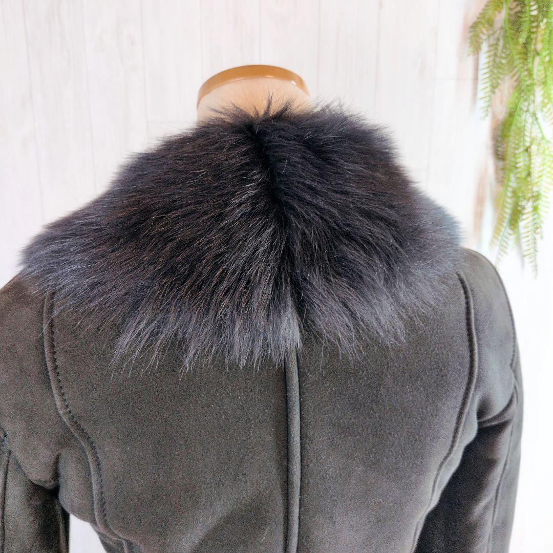 美品☆ アルマーニ ファー付き スエード ムートン ダブルライダースジャケット