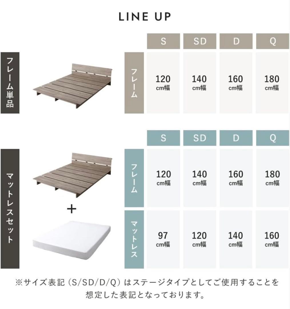 RASIK ダブルベッドフレーム ホワイト
