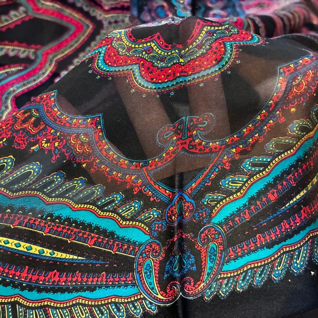 新品級✨イヴサンローラン 大判 スカーフ ストール ショール ペイズリー シルク