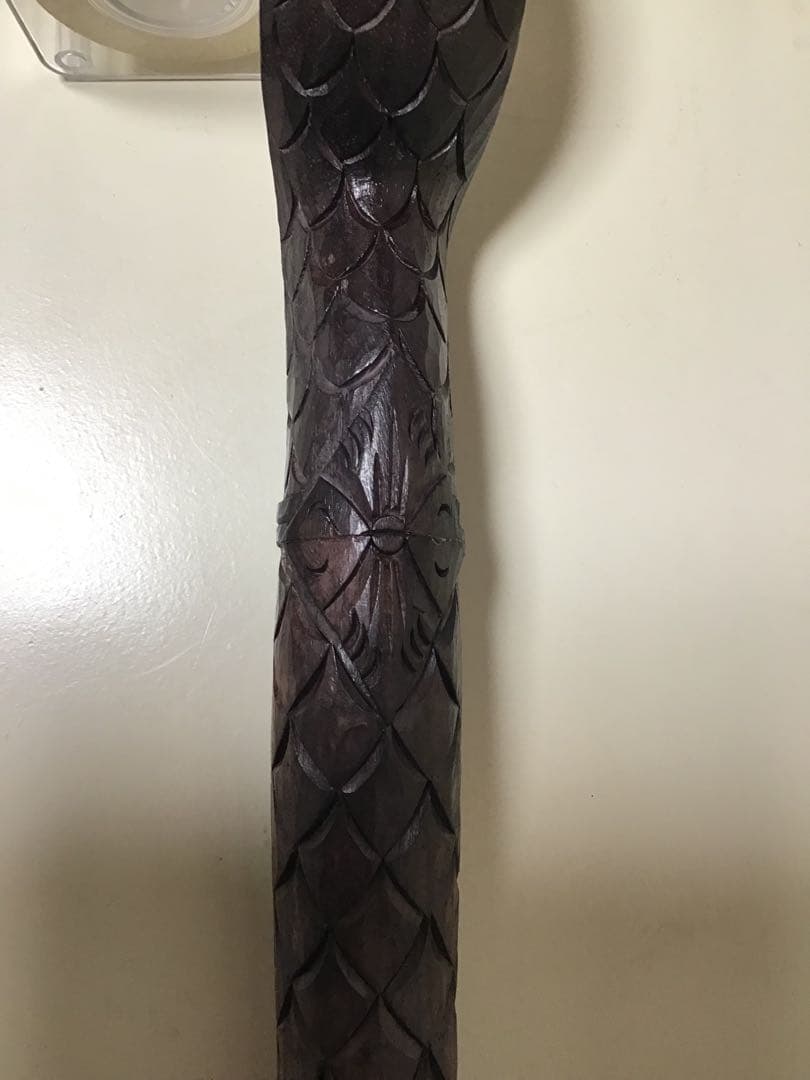 「SALE‼️」　杖 コブラ模り　木彫り [約H 98cm]