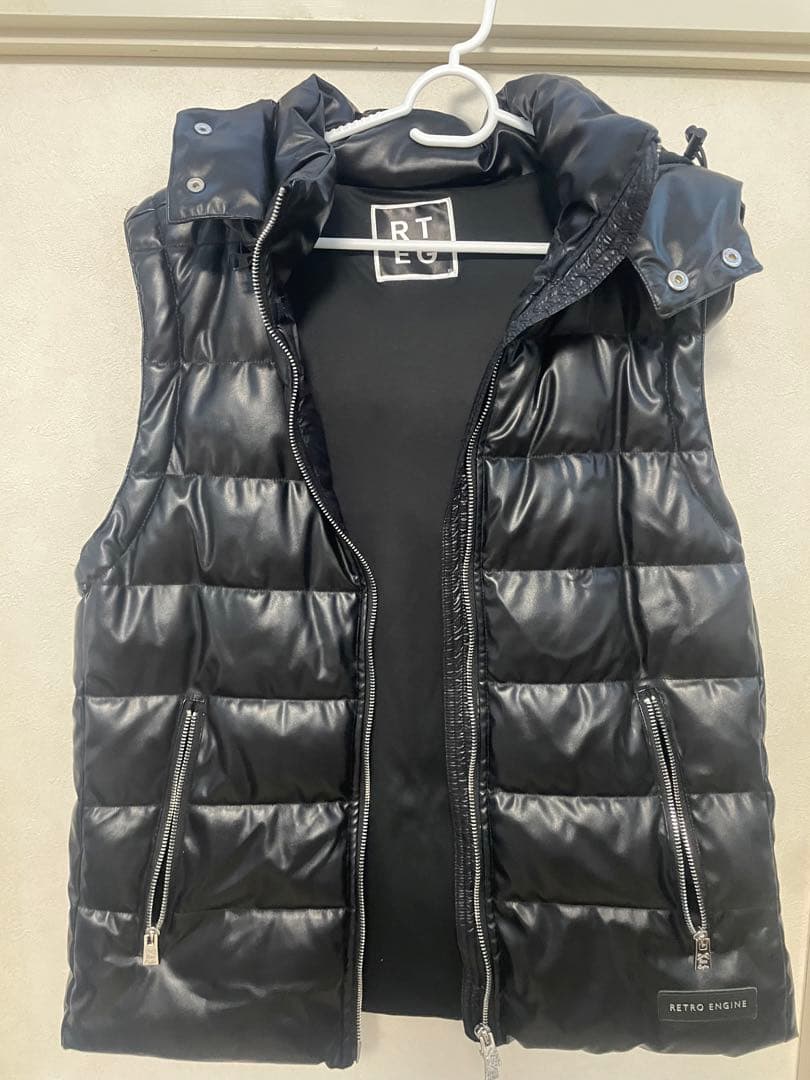 RETRO ENGINE ブラック ダウンベスト