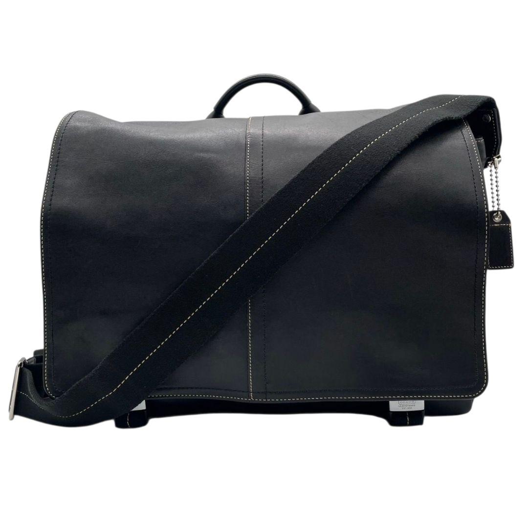 コーチ　ビジネス　ショルダーバッグ　黒　A4可　メッセンジャー　2way　s39