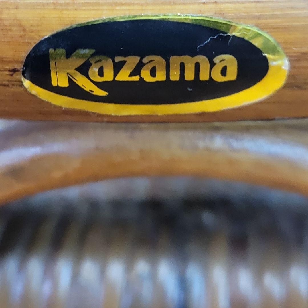 クリーニング済 KAZAMA カザマ ラタン 藤 回転座椅子 チェア 椅子