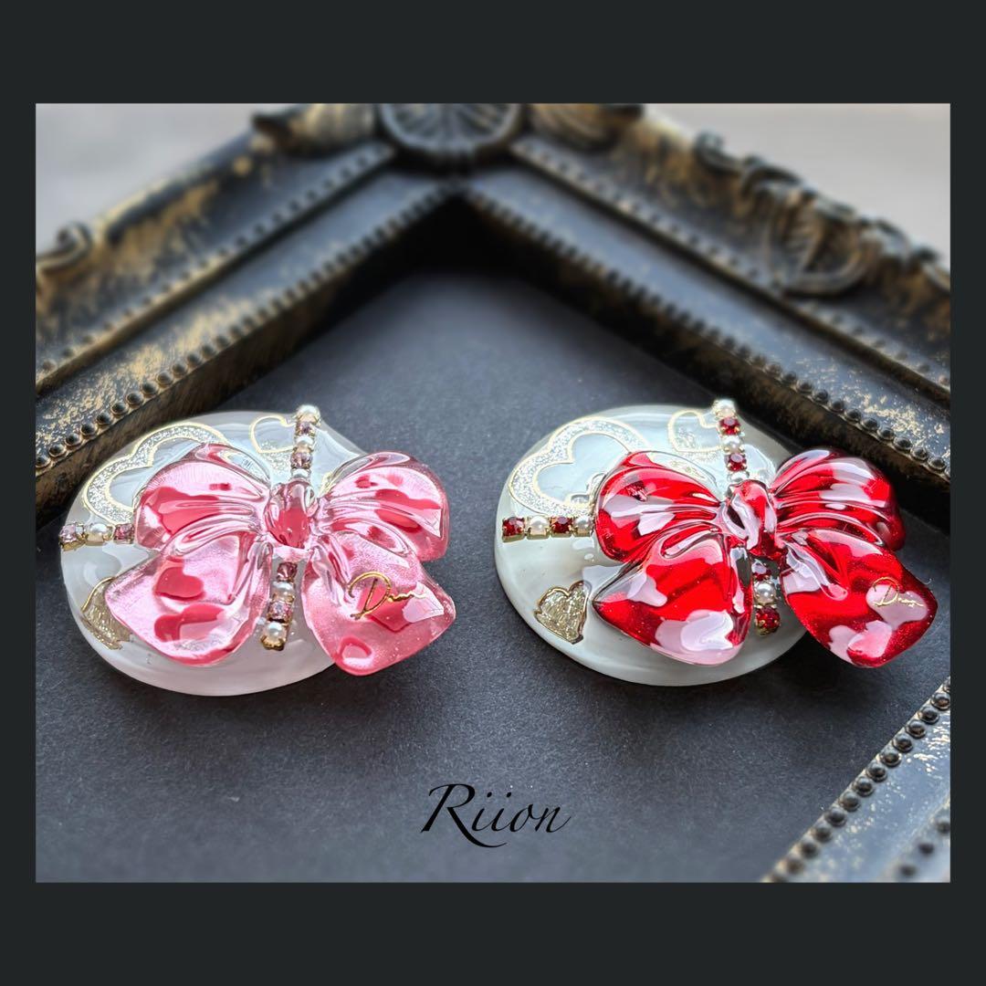 no.1105❅*⋆̩‪ꫛꫀꪝキュートなプレゼント小包❅*レジンヘアゴム・レッド