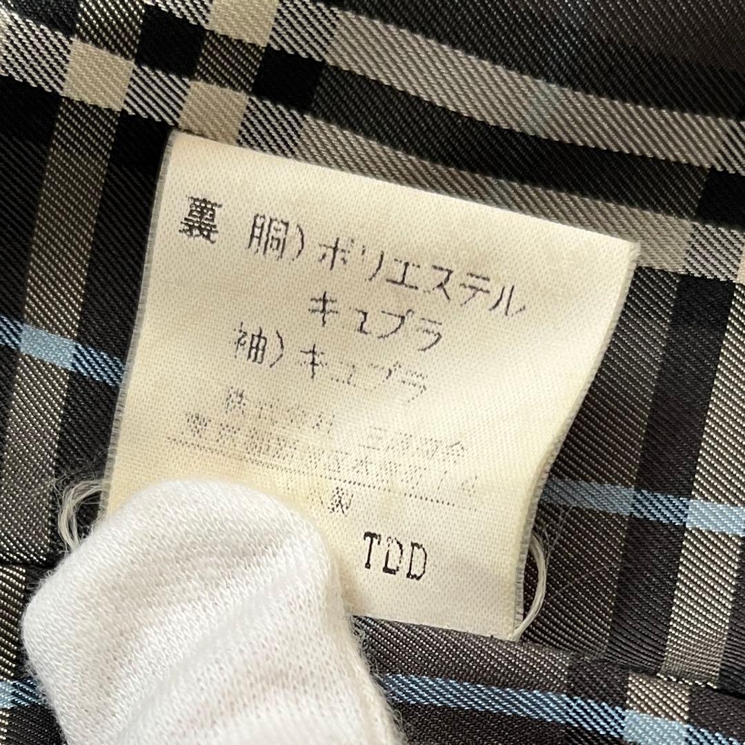 バーバリー ステンカラーコート 英国製 ノバチェック 黒 L位