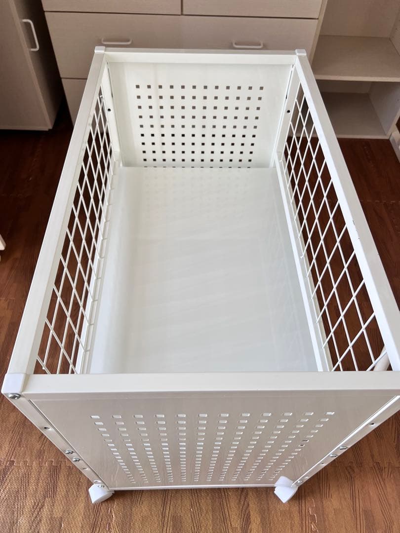 送料込★美品★ディノス　頑丈押し入れ収納ワゴン ホワイト幅45 白　キャスター付