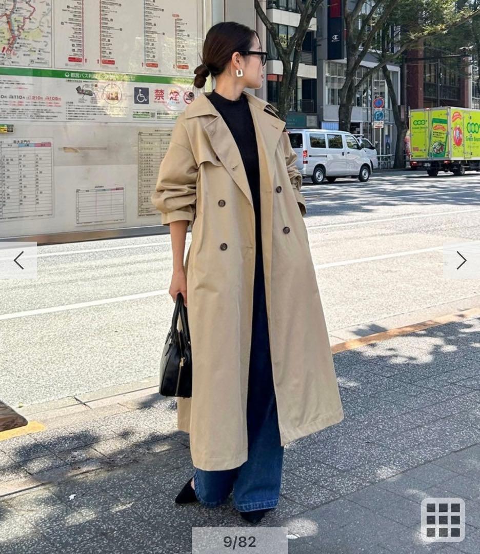 Fredy emue フレディエミュ 袖ボリューム トレンチコート ベージュ36