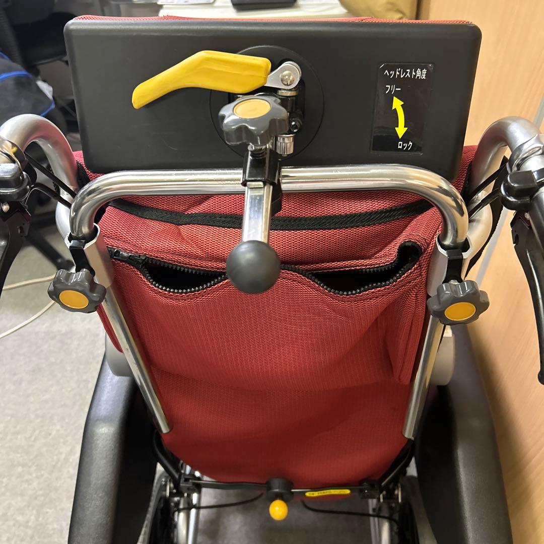 オアシス 介助型　車椅子 赤 CS-12TRS　リクライニング