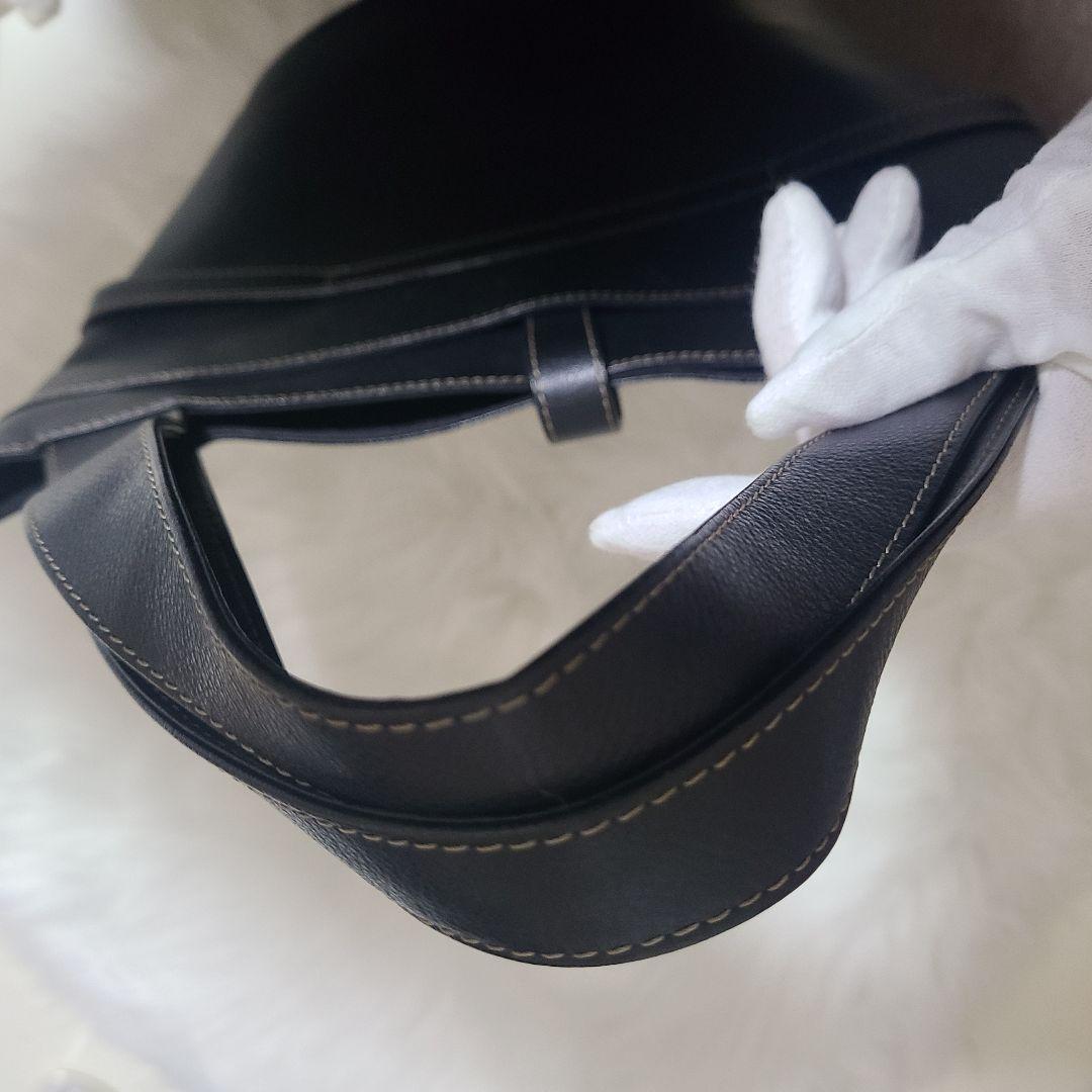 極美品 皇室御用達 濱野皮革工藝 ハマノ 本革 トートバッグ 黒　軽量