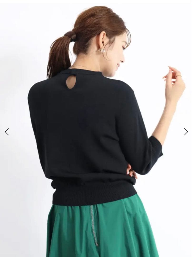 【新品】FENNEL フリル付きニットトップス　ブラック