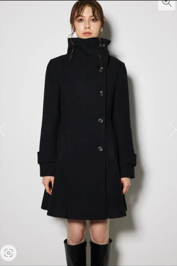 rienda オーバーネックシンデレラインミニコート