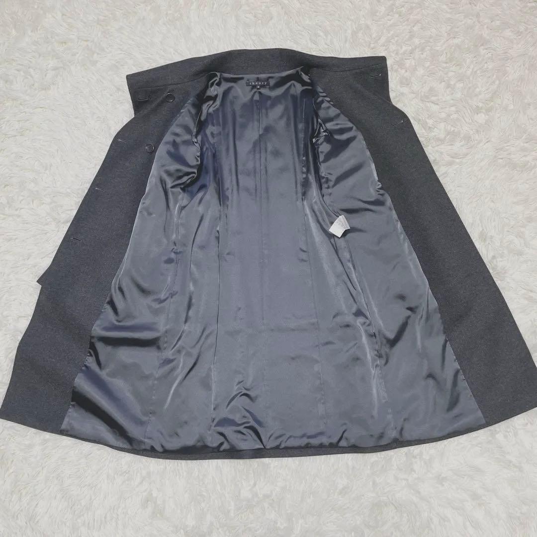 131【極美品】希少 theory セオリー コート ダブル ウール混